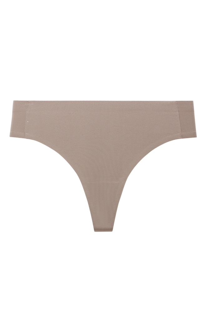 U00710029 BUBBLE MID RISE THONG TAUPE GREY FRONT